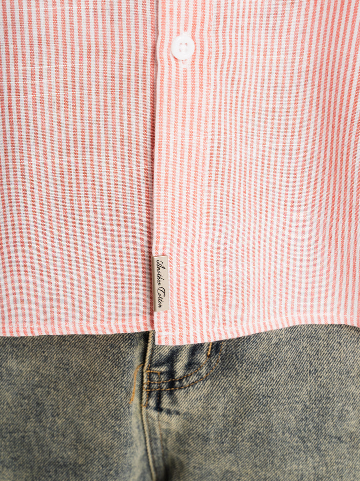 The Short Sleeve Shirt — Pink Striped