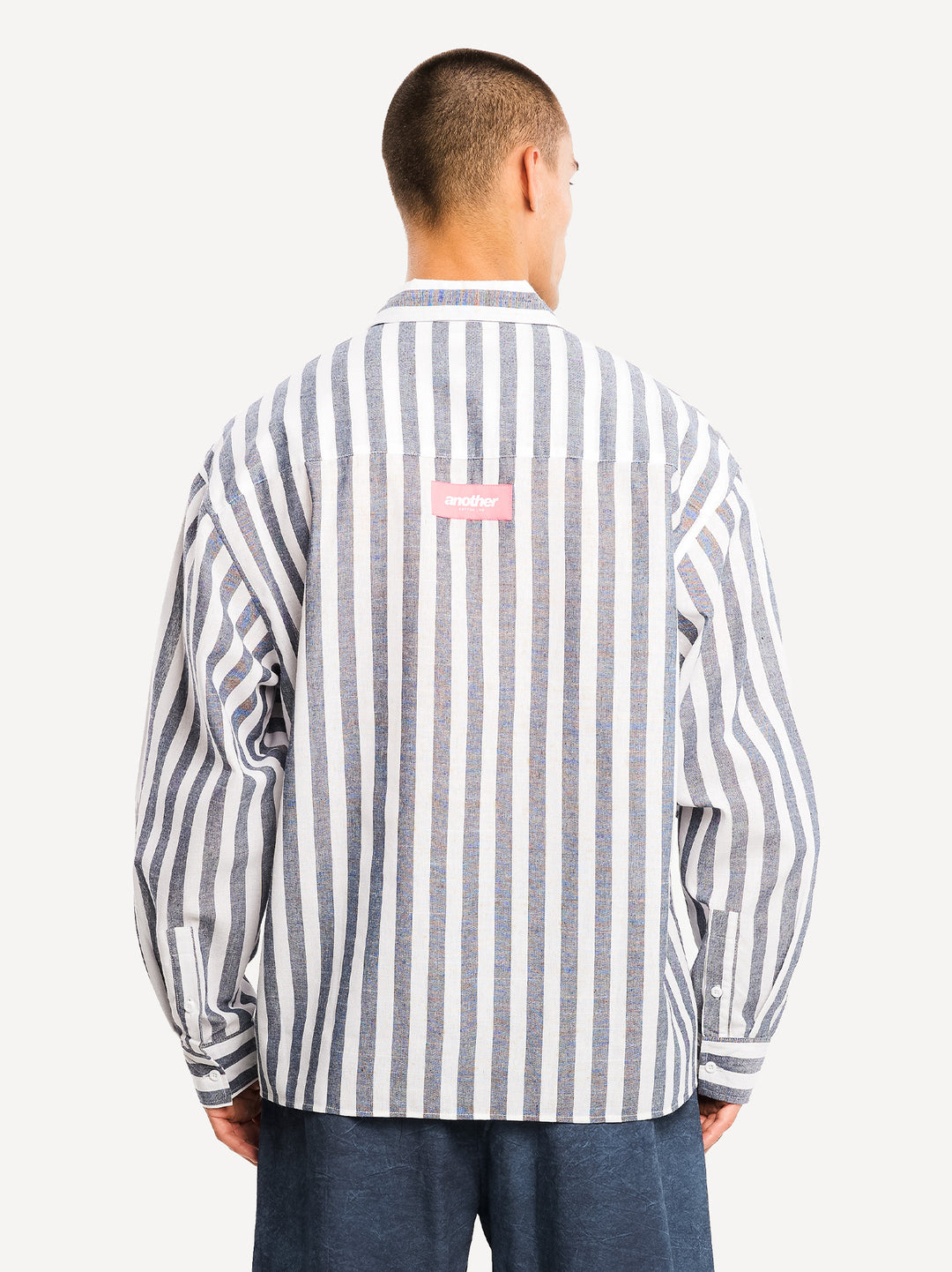 The Wide Stripe Shirt — Blue Striped