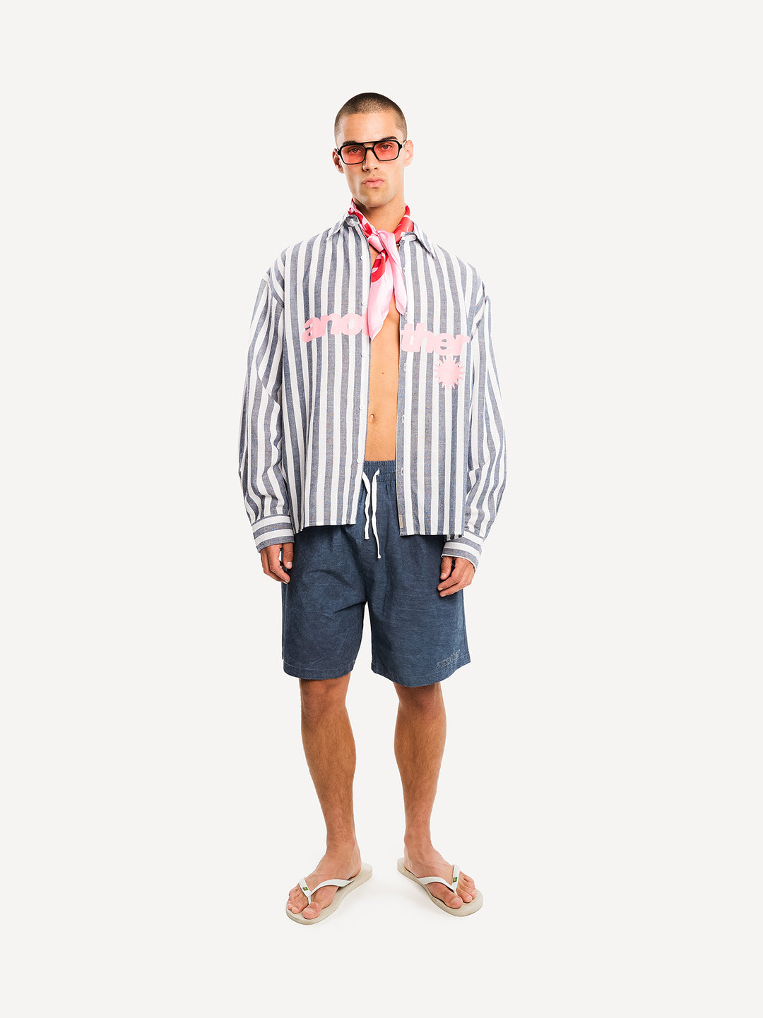 The Wide Stripe Shirt — Blue Striped