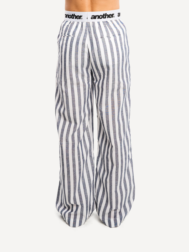 The Wide Stripe Pant — Blue Striped