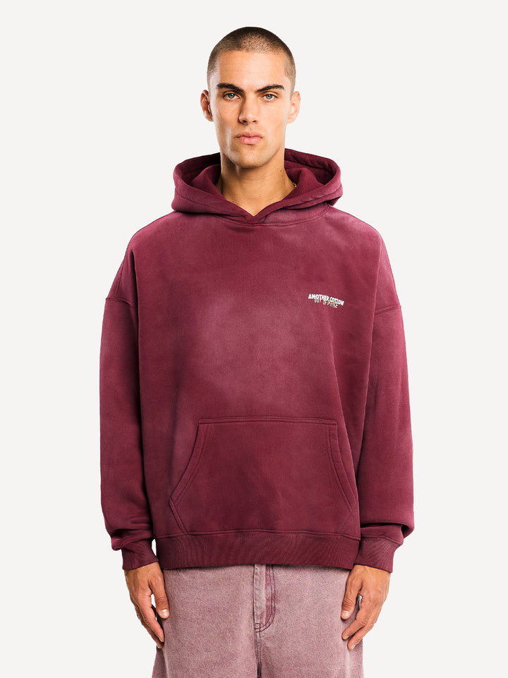 Vacation Rules Washed Hoodie — Washed Burgundy