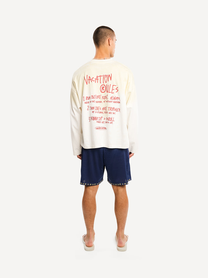 Vacation Rules Washed Longsleeve — Off White