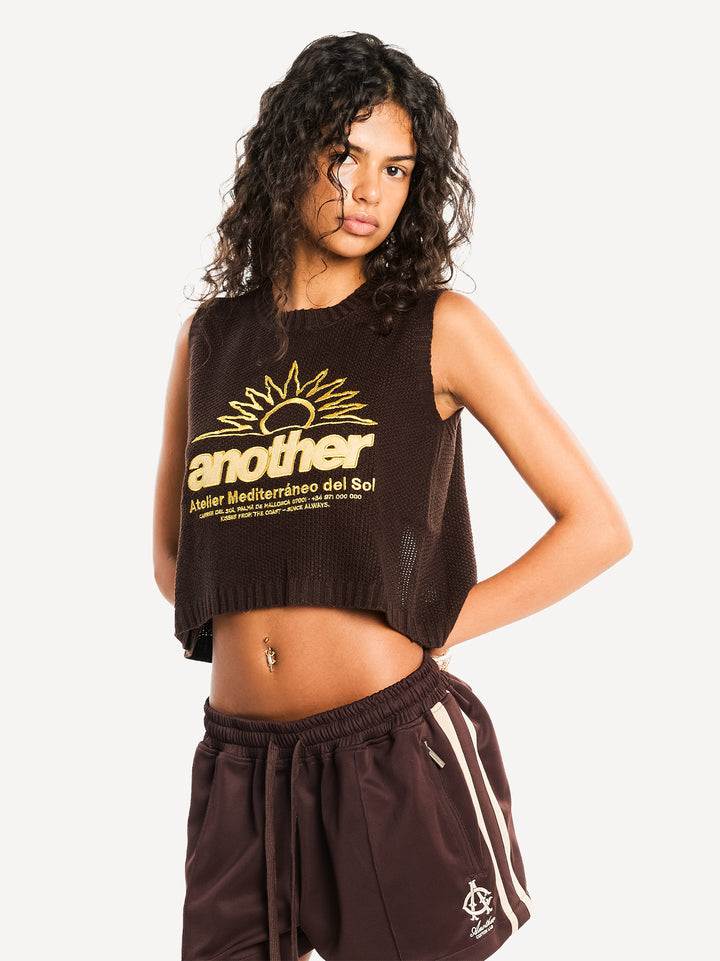 WMN Atelier Knit Vest — Brown