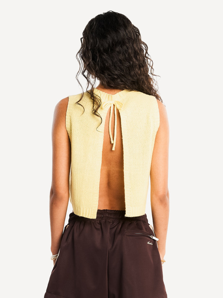 WMN Rave Knit Vest — Yellow
