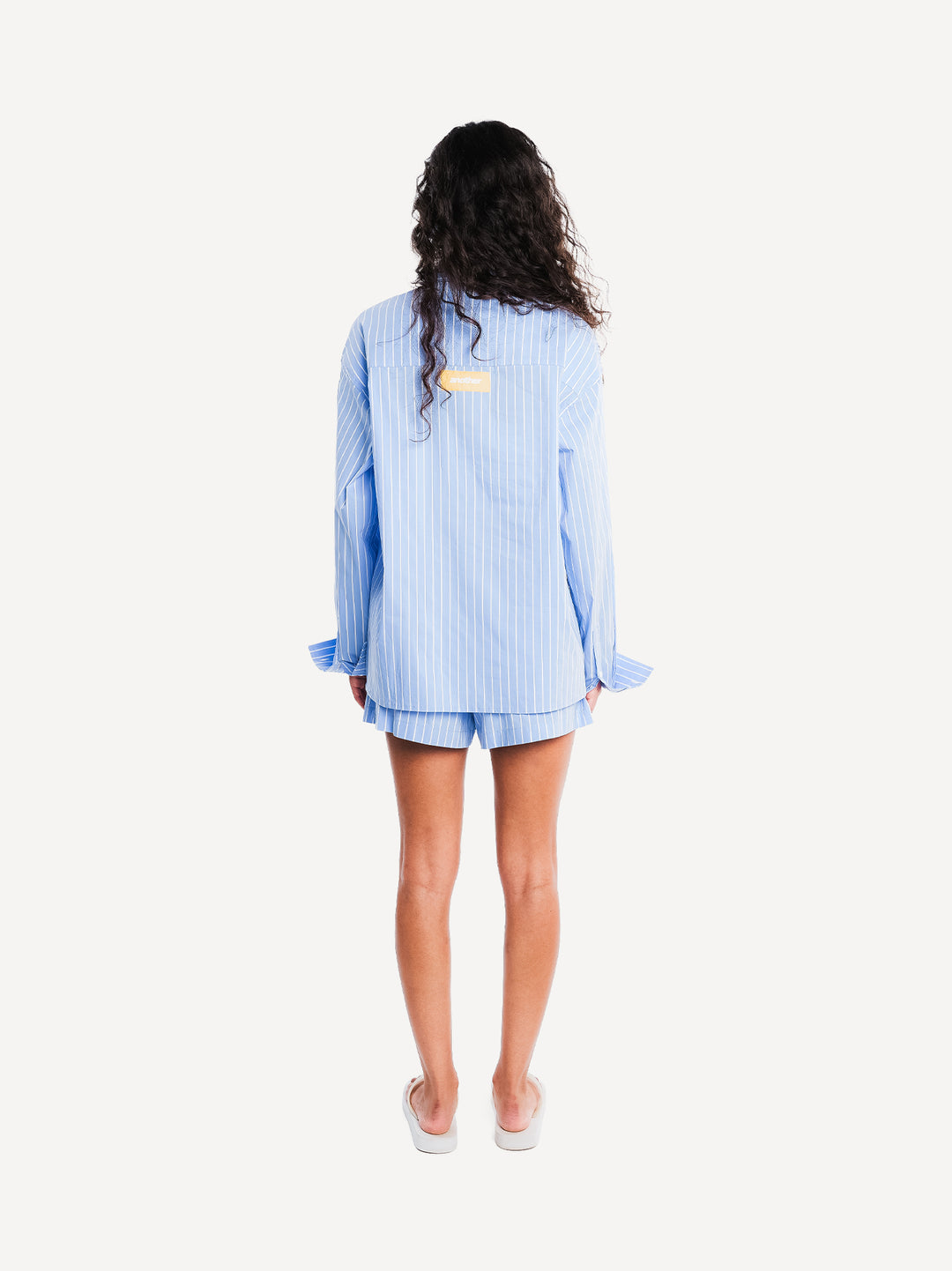 WMN Rave Shirt — Light Blue Stripes