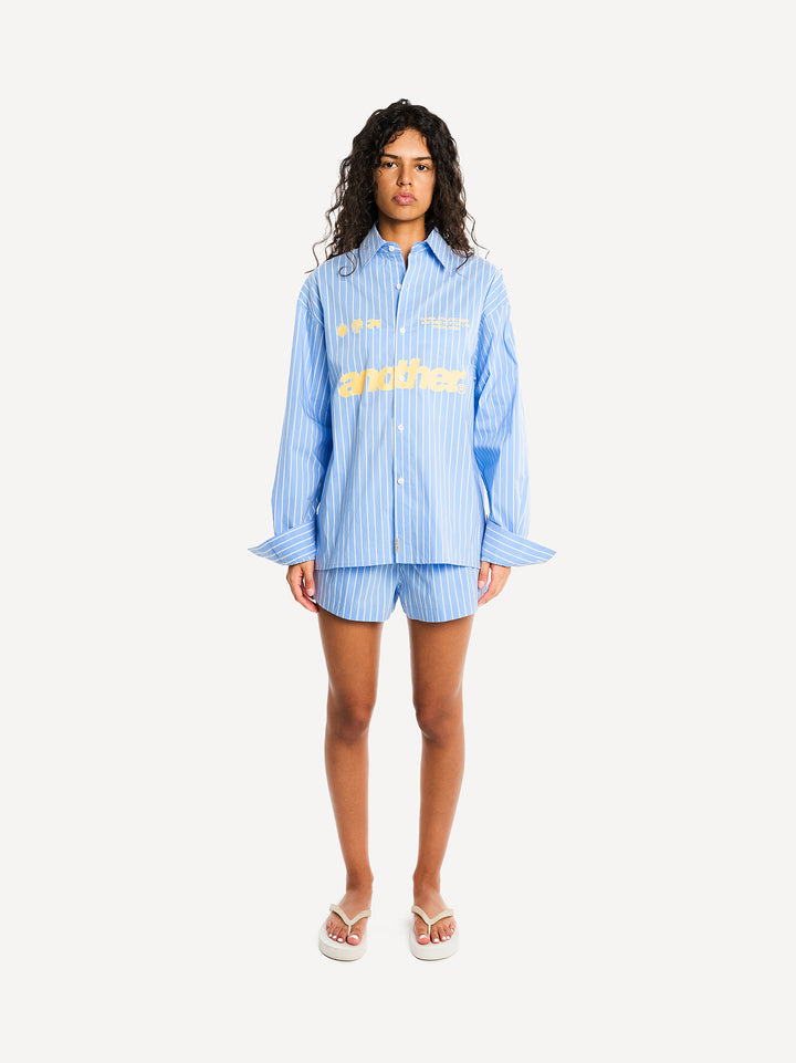 WMN Stripe Shorts — Blue Striped