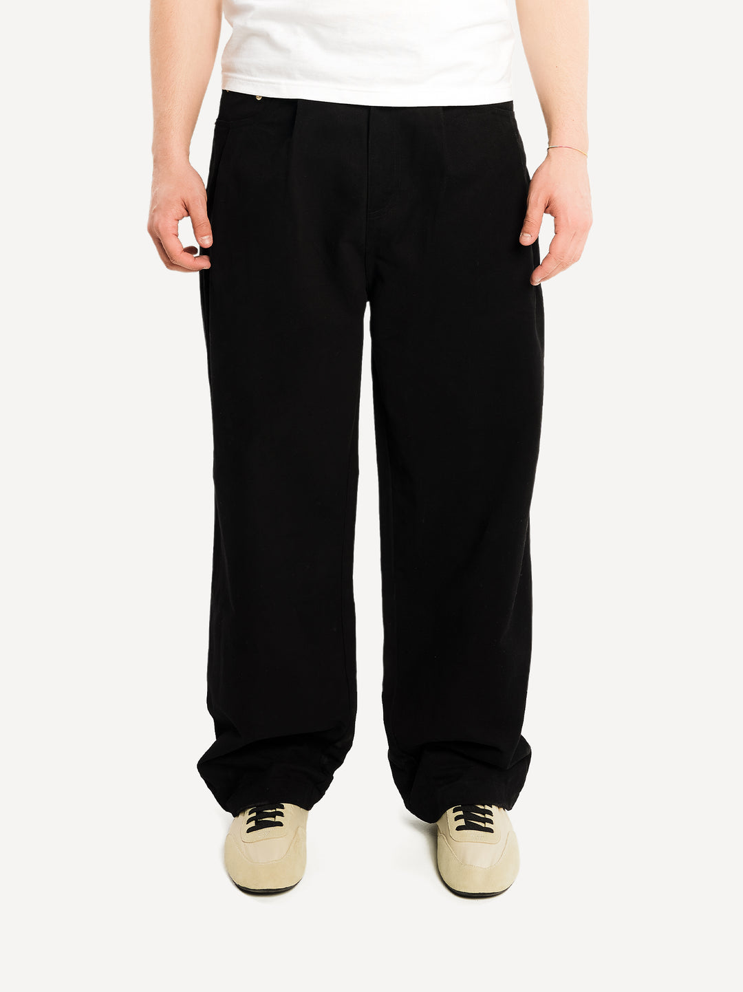Straight Pleated Workwear Pants