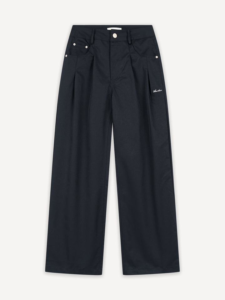 Straight Pleated Workwear Pants