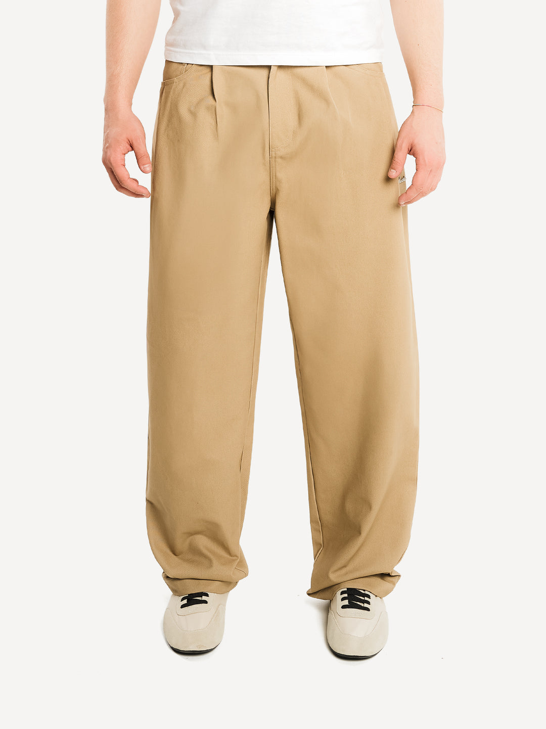 Straight Pleated Workwear Pants