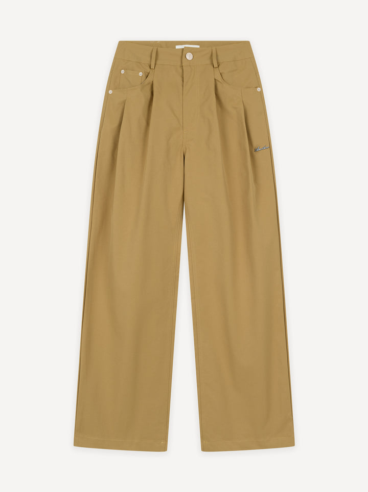 Straight Pleated Workwear Pants
