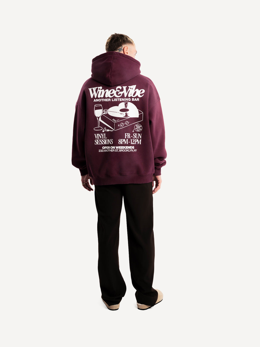 Wine & Vibe Washed Hoodie