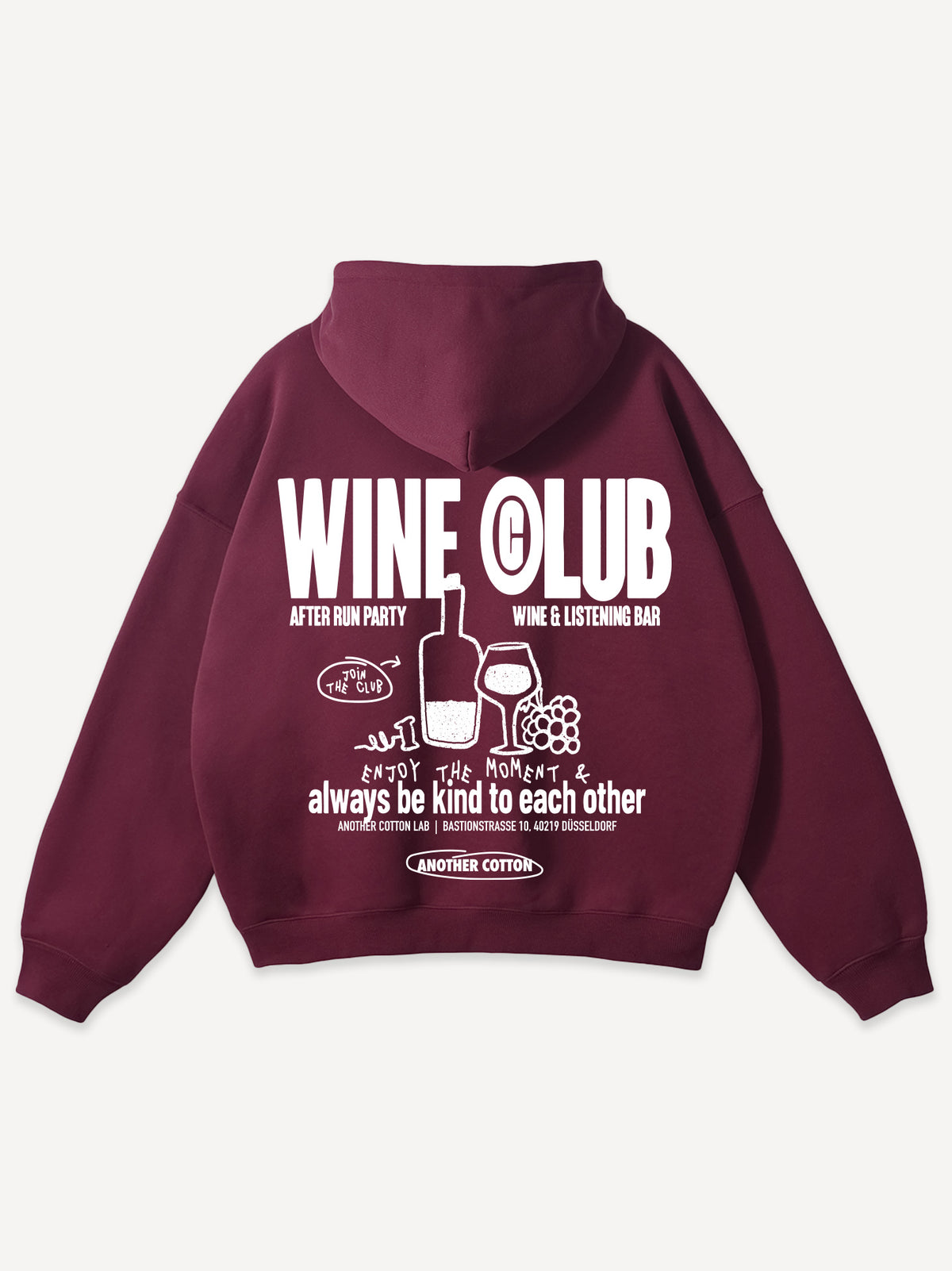 Wine Club Oversized Hoodie – Burgundy