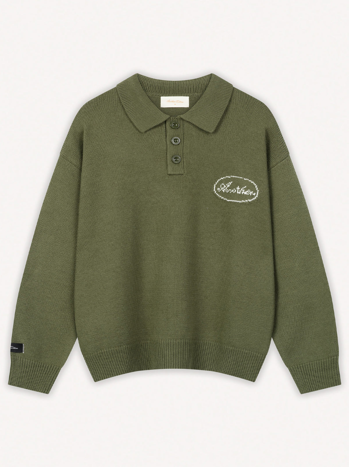 Another Three Button Knit Sweater – Olive