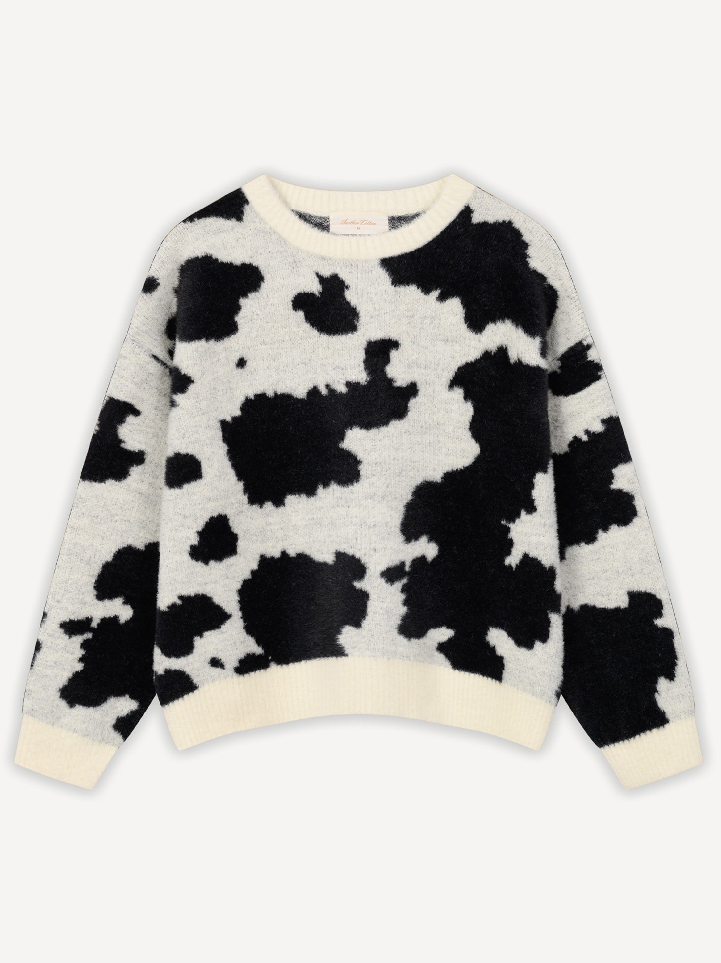 SLY COW CABLE SWEATER ブラック　ニット SLY（スライ）の「COW CABLE SWEATER/カウケーブルセーター