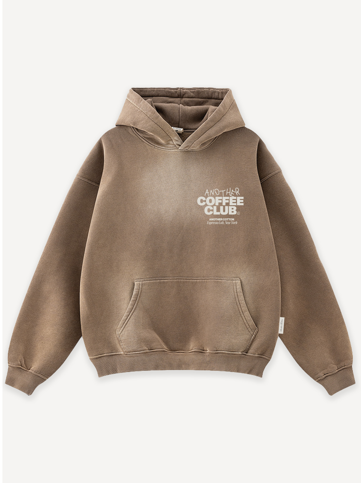 Coffee Club Washed Hoodie – Washed Brown