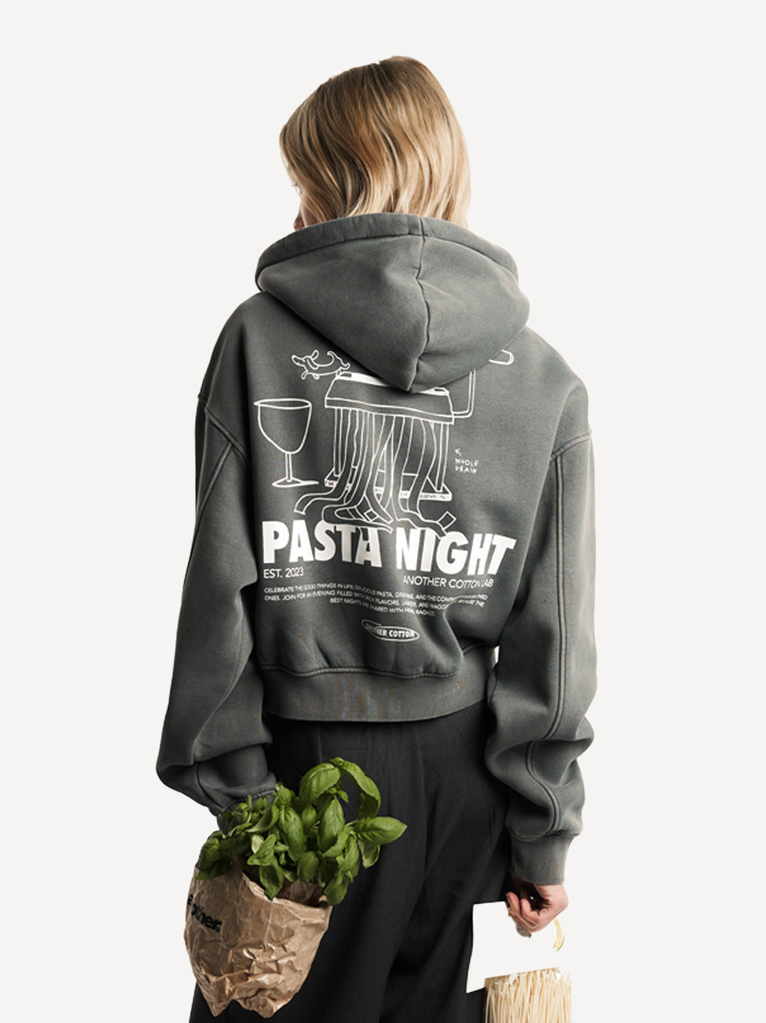 Pasta Night Cropped Zip Hoodie