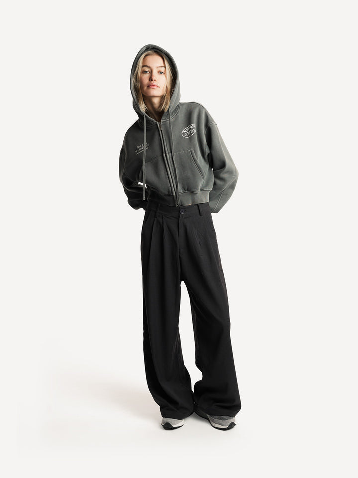 Pasta Night Cropped Zip Hoodie