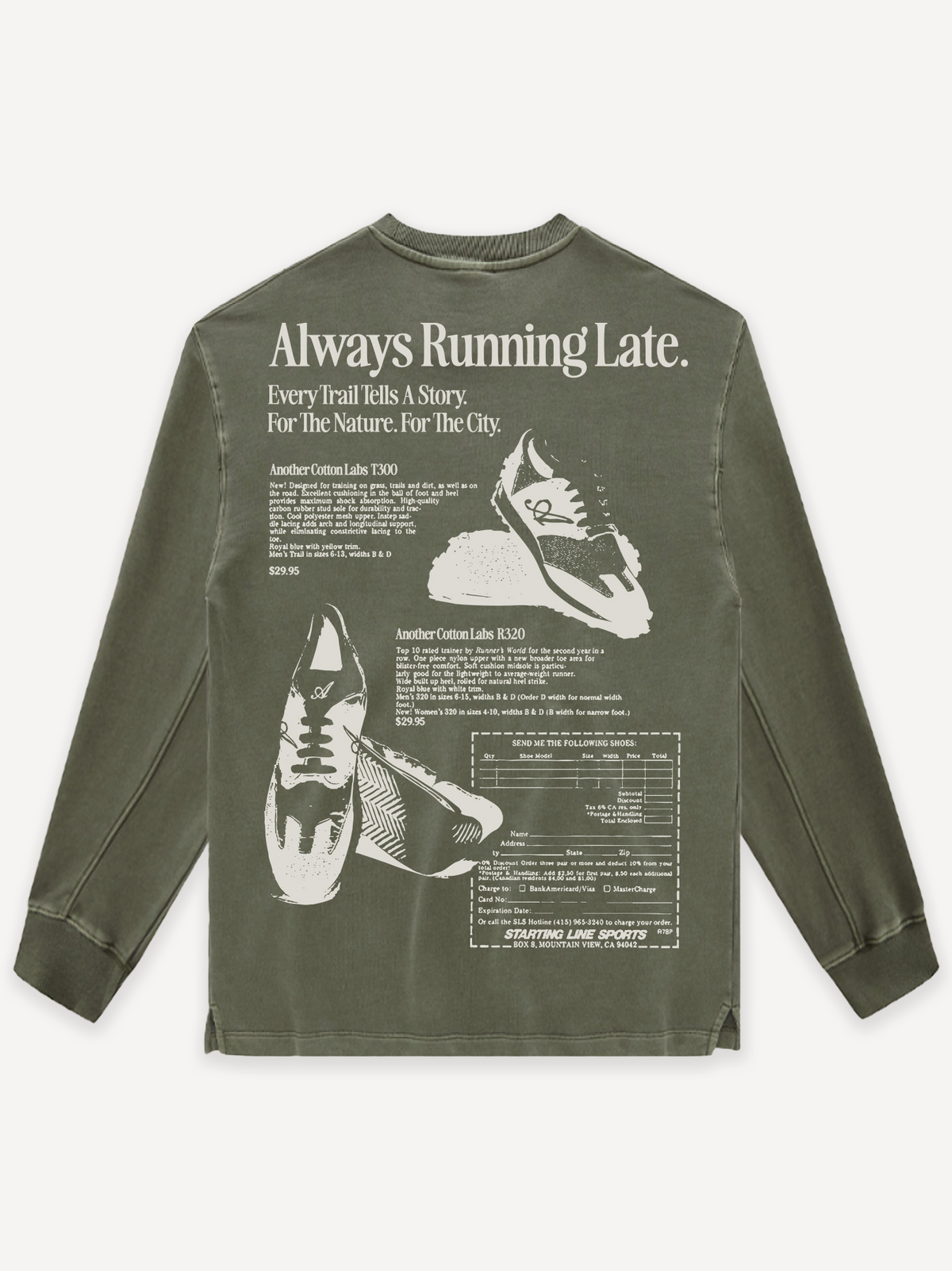 Running Late Washed Sweatshirt – Olive
