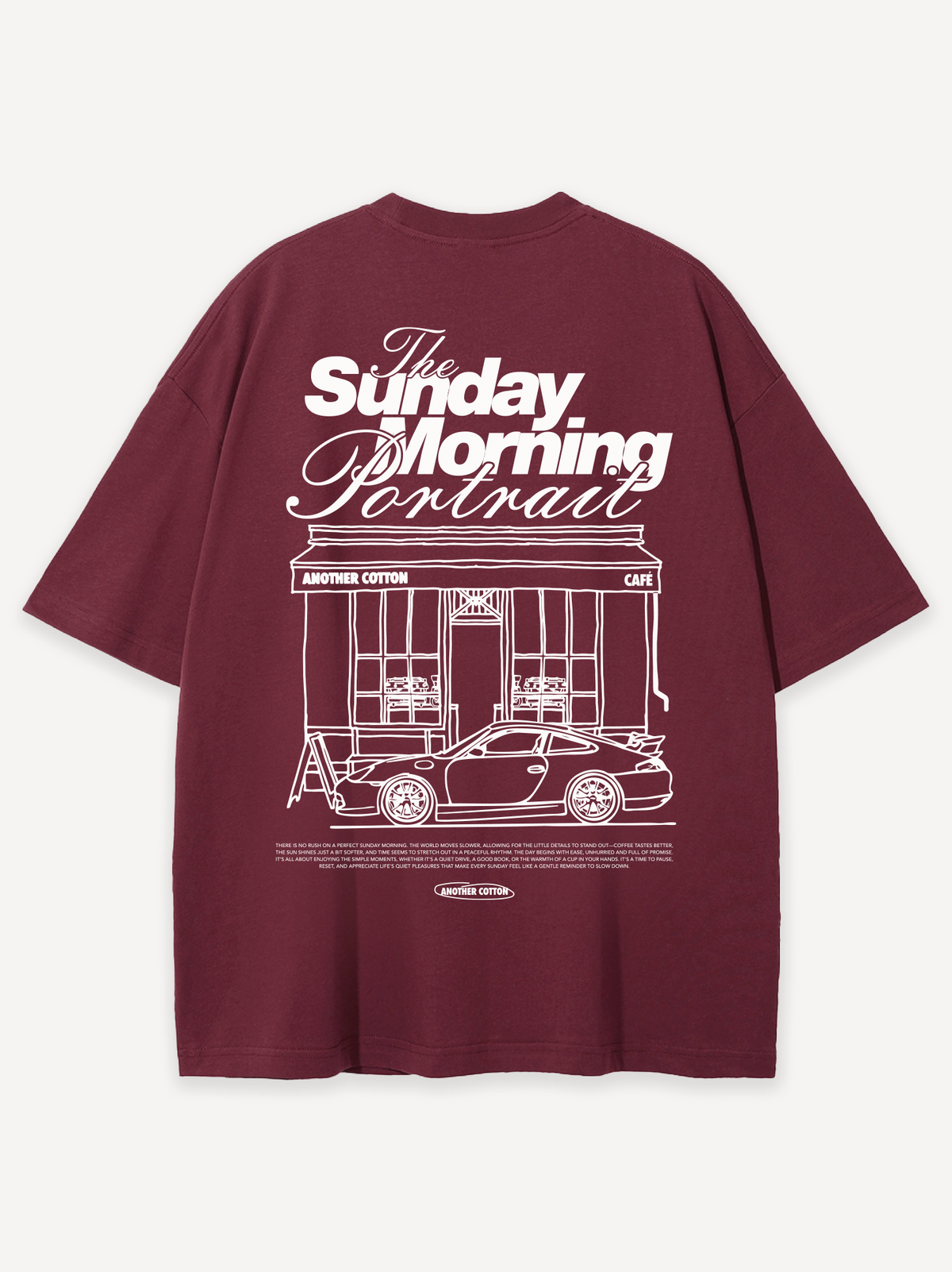 Sunday Morning Portrait T-Shirt – Burgundy