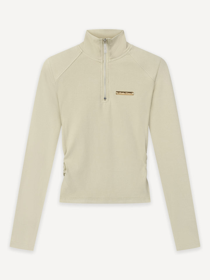 Another Cropped Rib Half Zip Longsleeve