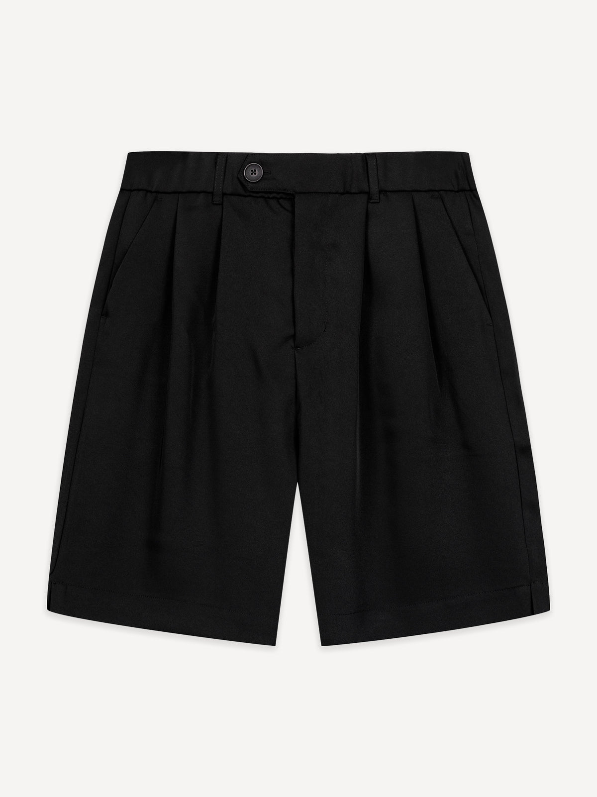 Double Pleated Shorts – Schwarz