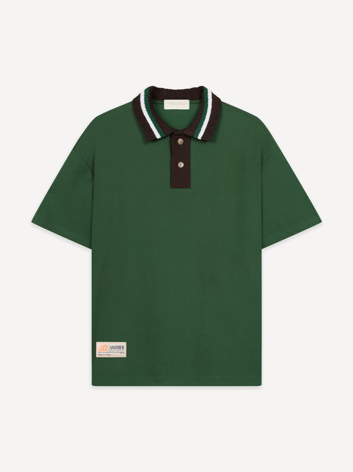 Knit Collar Oversized Polo – Bottle Green