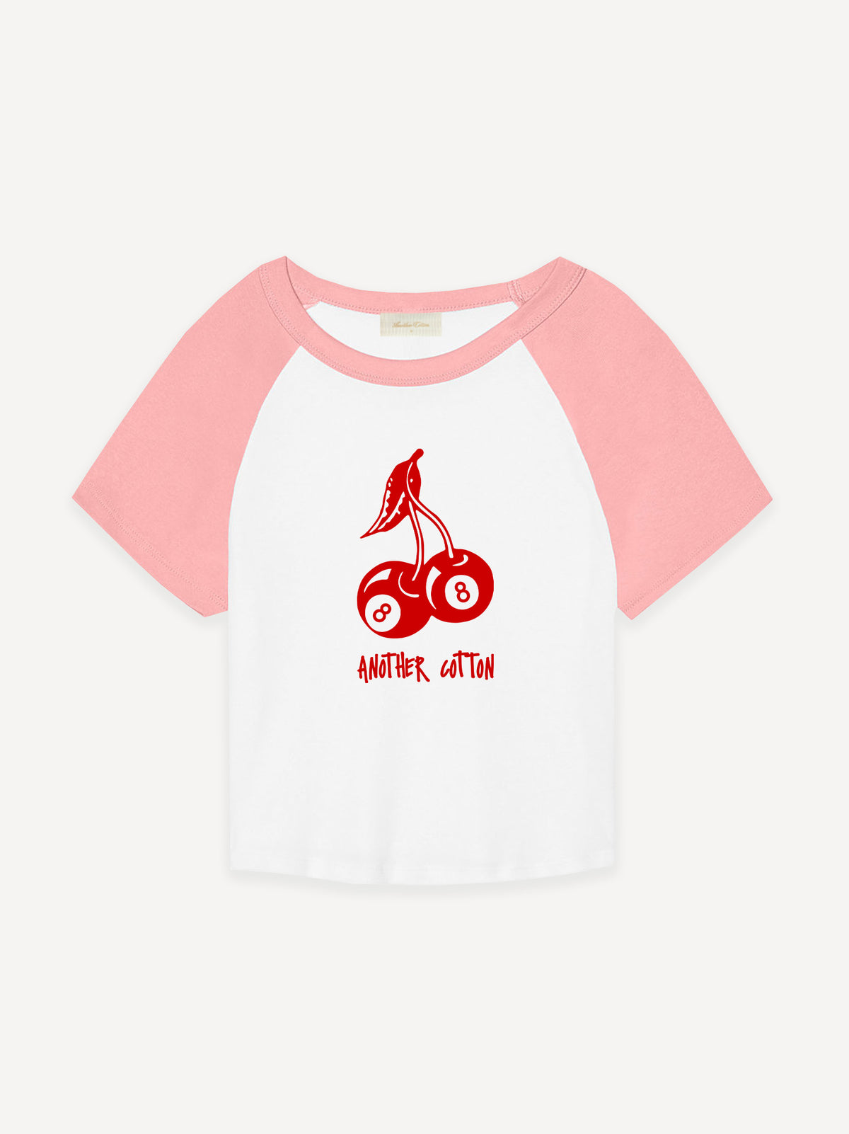 Eight Ball Rib Raglan Baby Tee – Pink