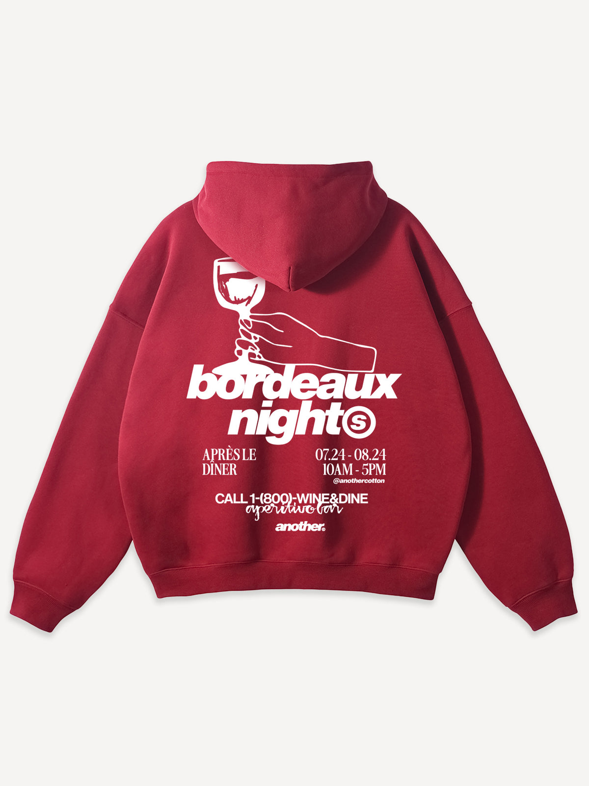 Bordeaux Nights Oversized Hoodie – Red