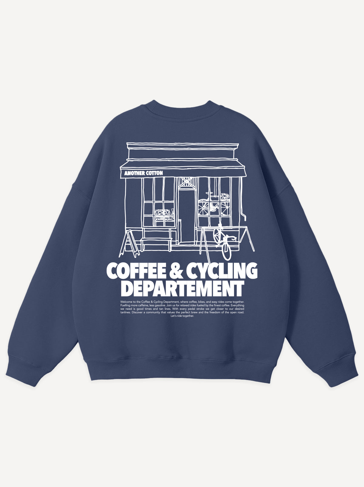 Coffee & Cycling Oversized Sweatshirt – Vintage Blue
