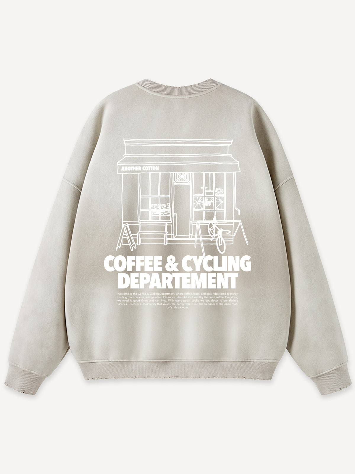 Coffee & Cycling Oversized Sweatshirt – Cloud Grey