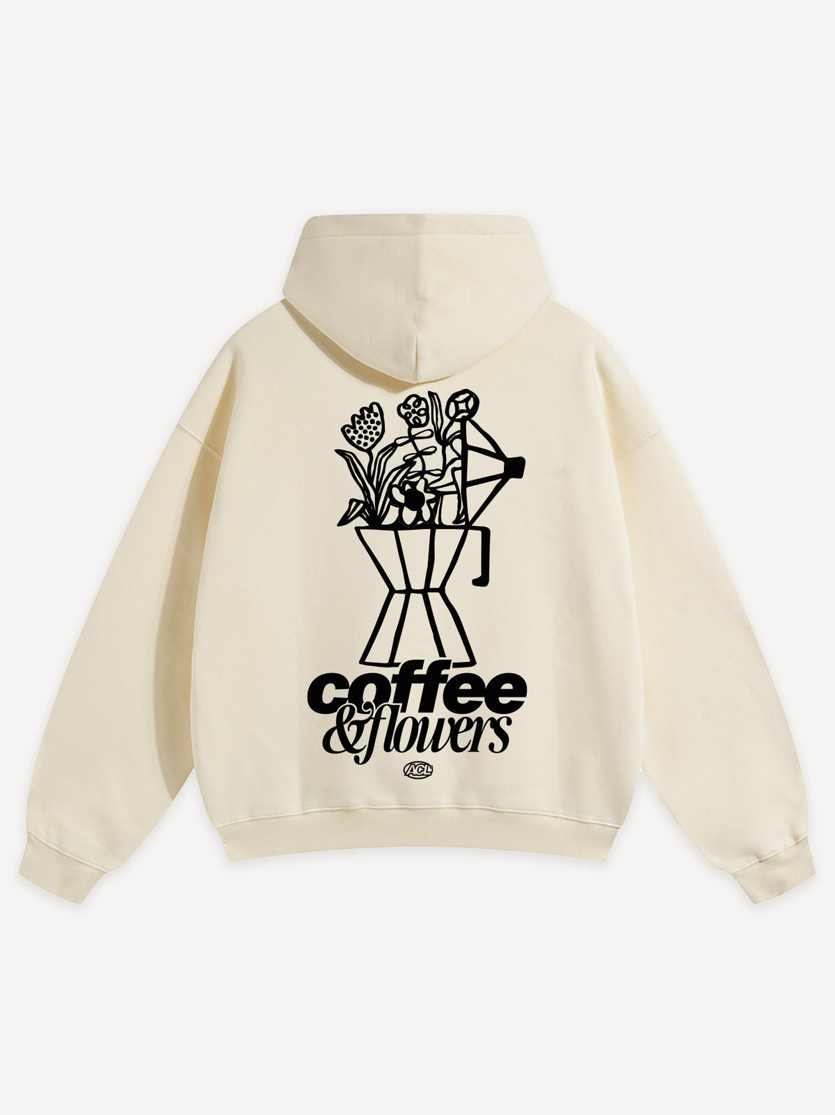 Coffee & Flowers Oversized Hoodie – Off White