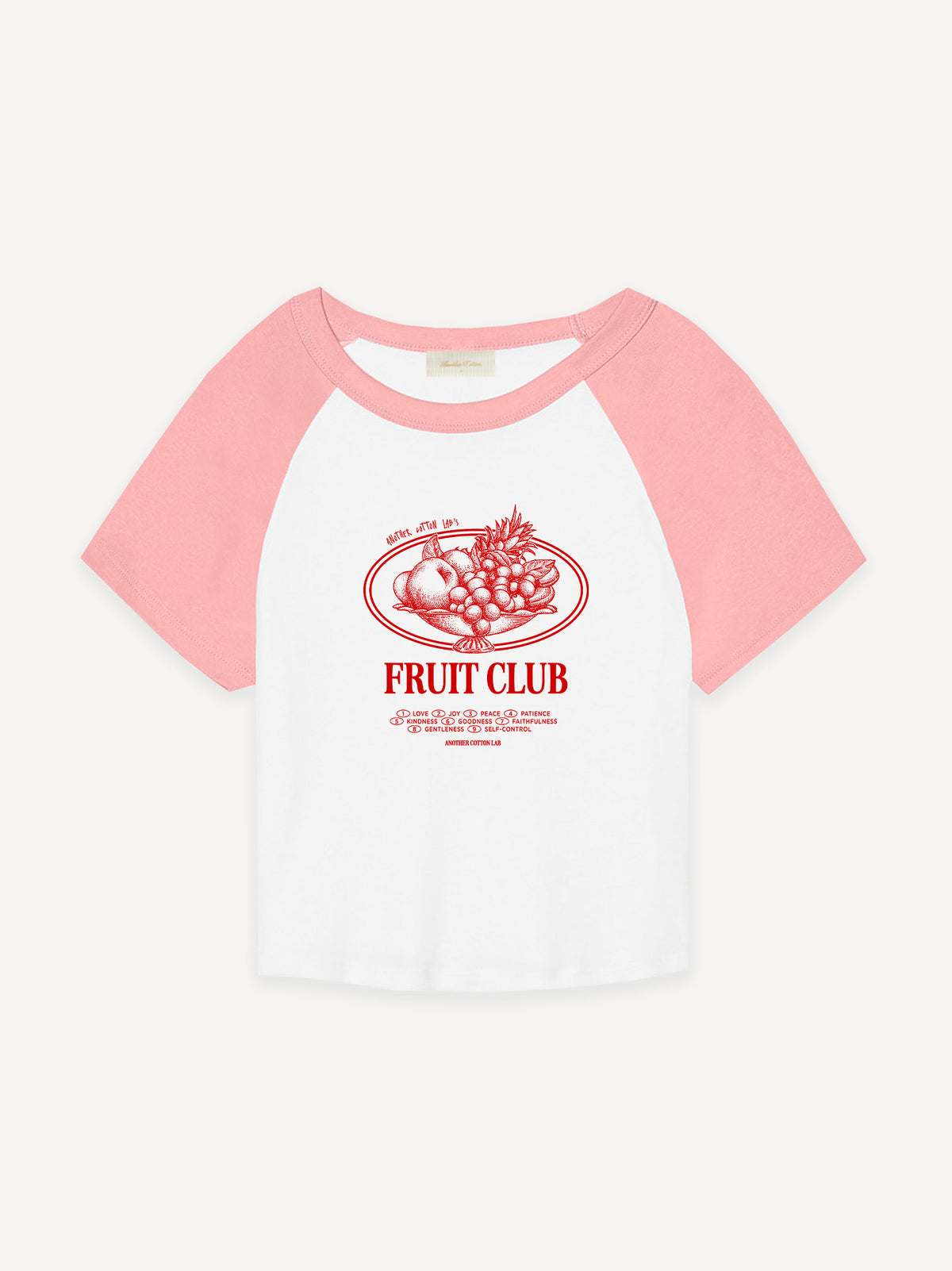 Fruit Club Rib Raglan Baby Tee – Pink