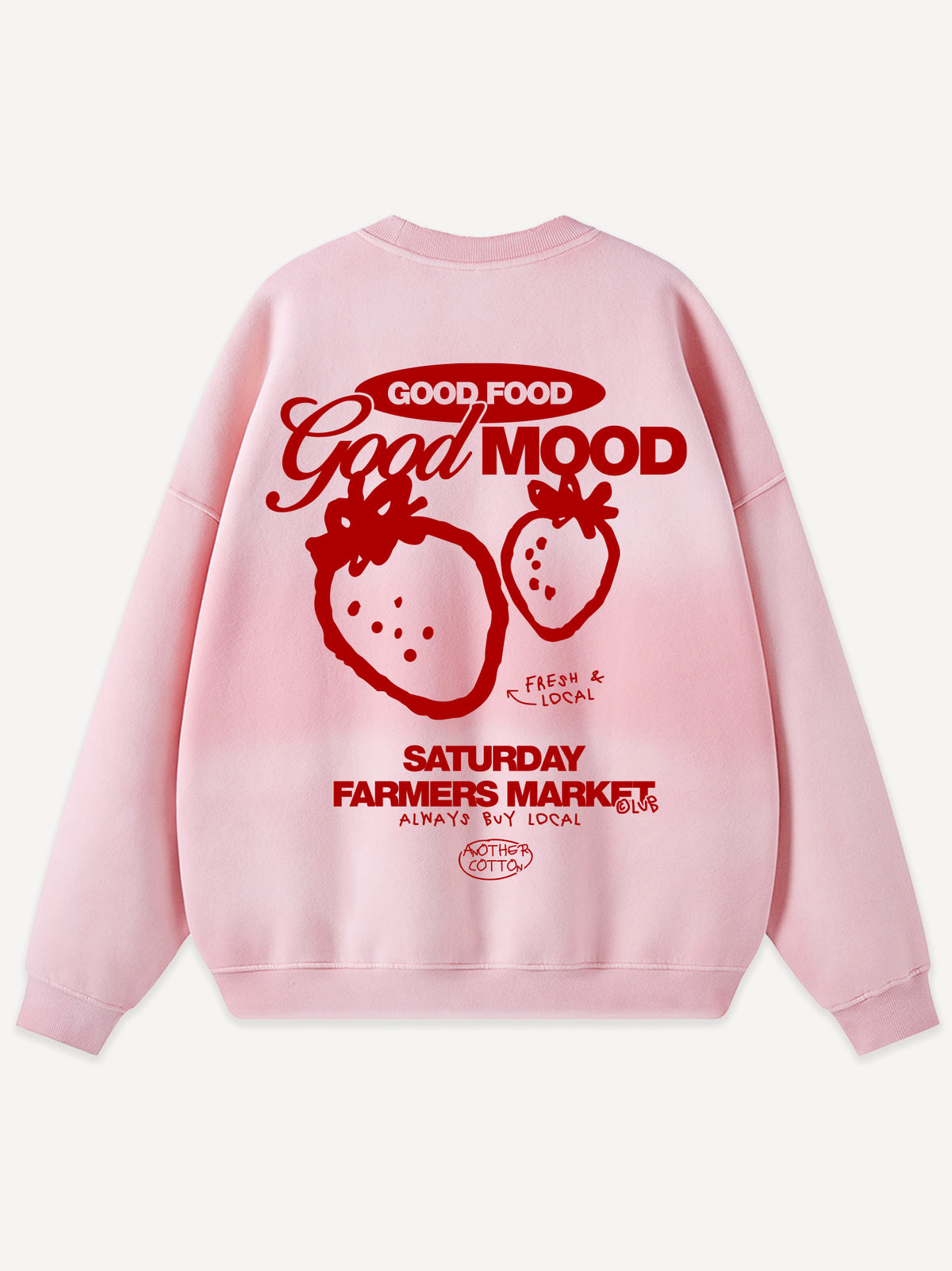 Good Mood Oversized Sweatshirt – Washed Pink