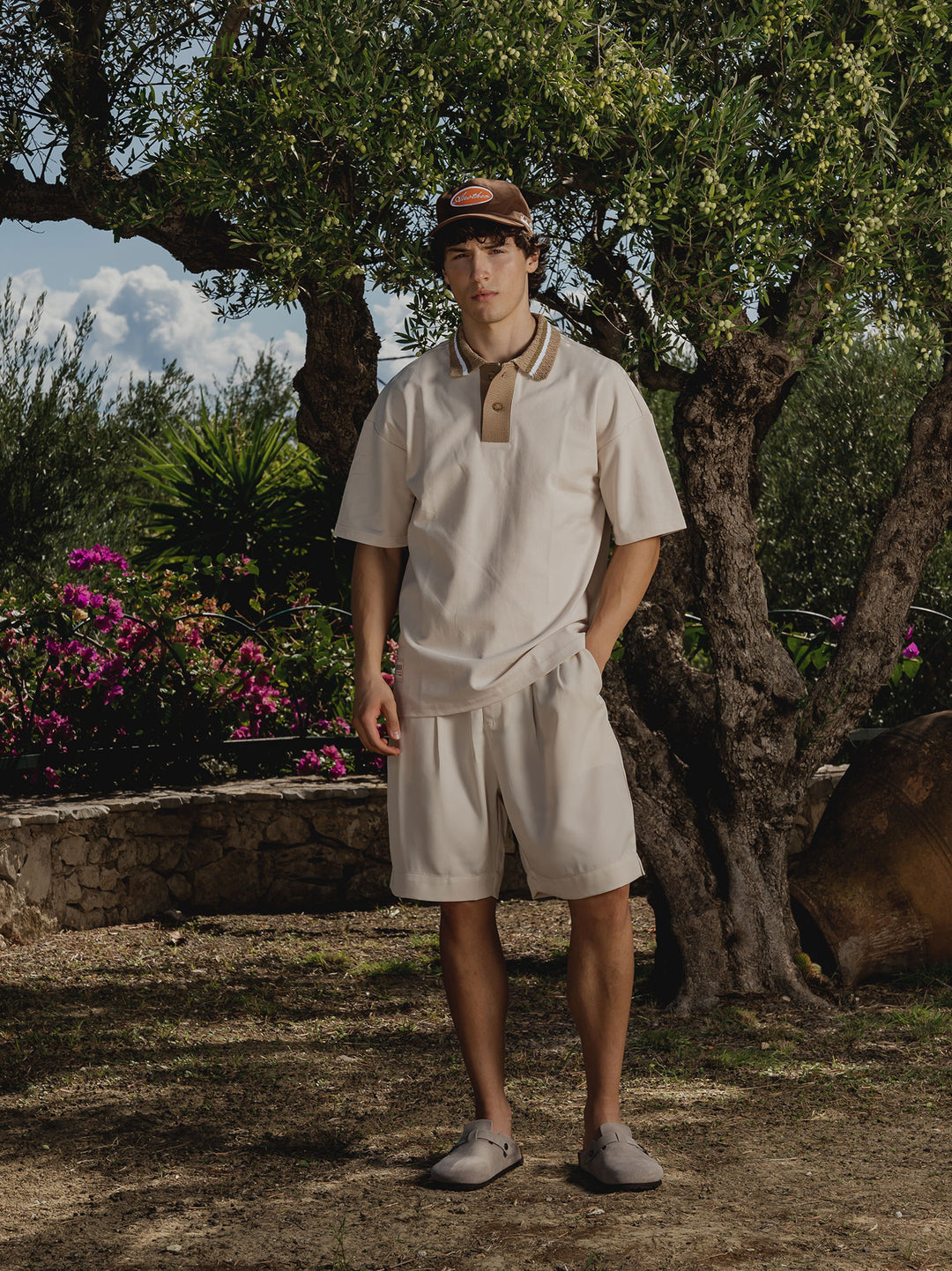 Knit Collar Oversized Polo