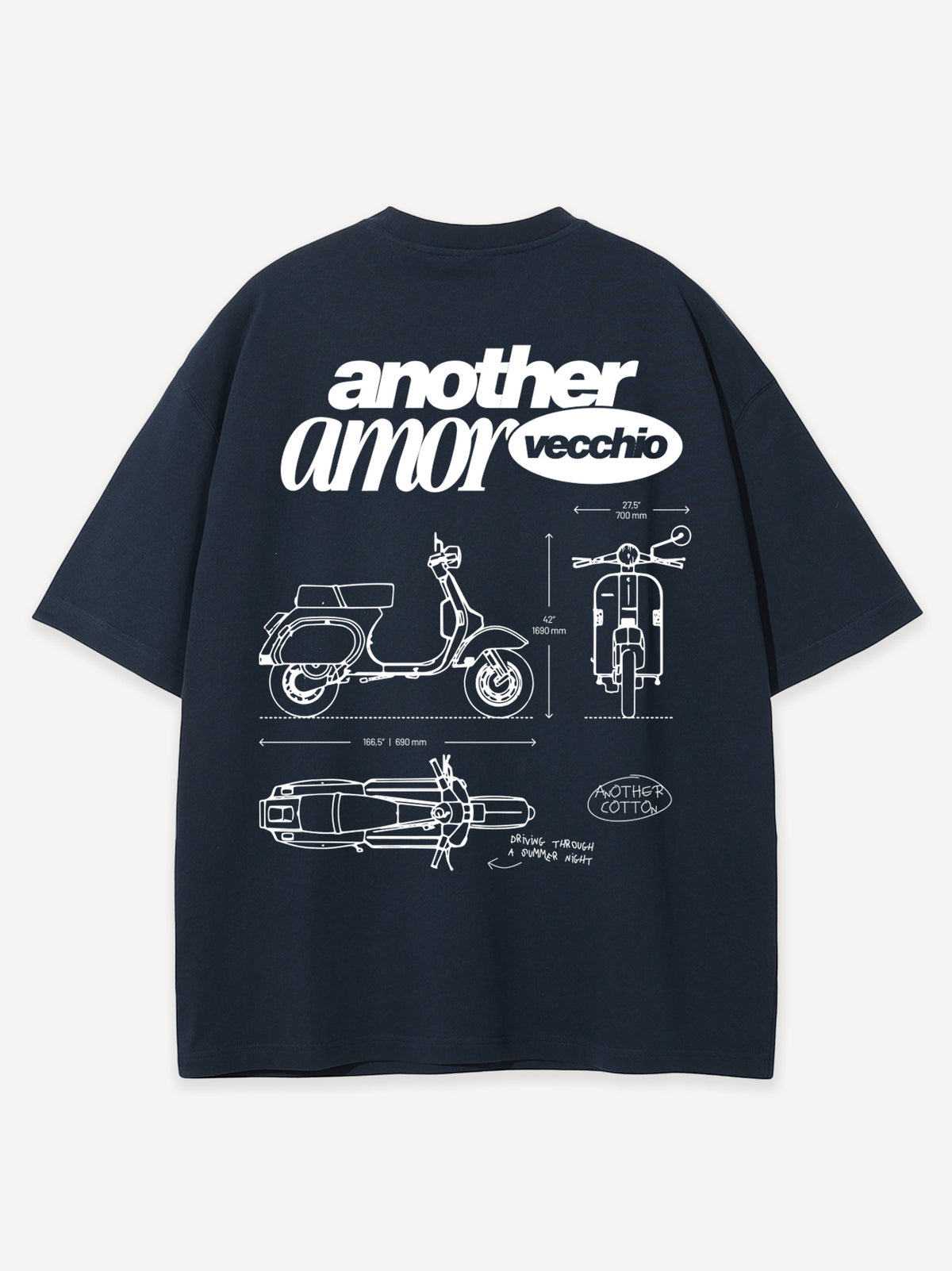Amor Vecchio Oversized T-Shirt – Navy Blue