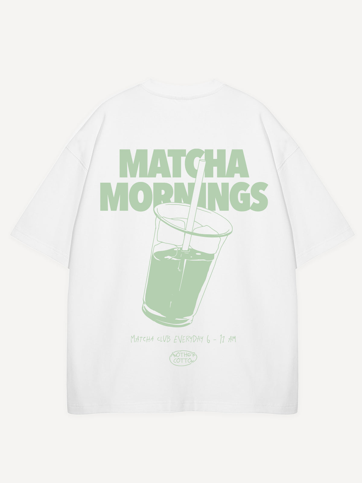 Matcha Mornings Oversized T-Shirt – White