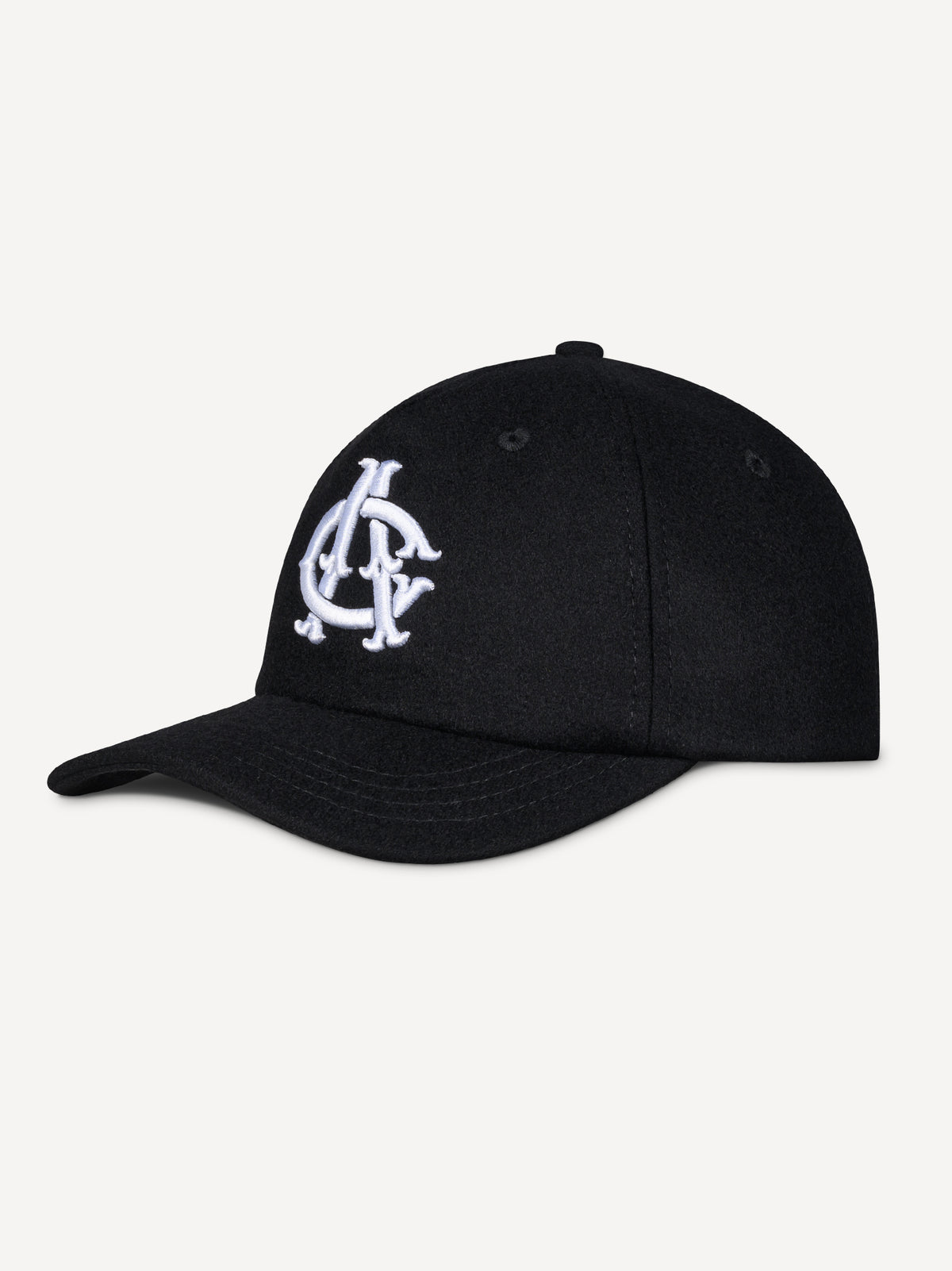 Monogram Wool Cap – Black