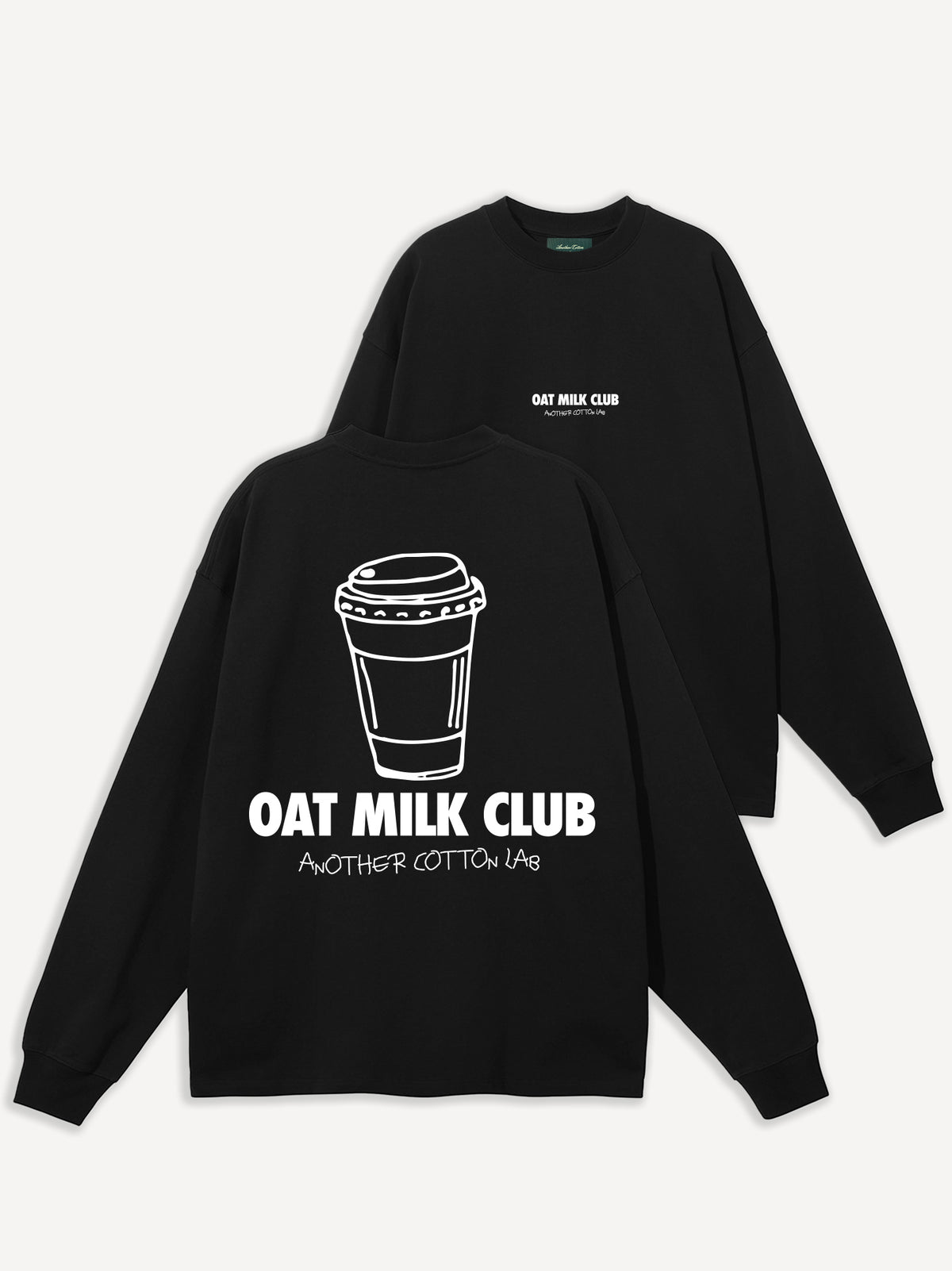 Oat Milk Club Oversize Longsleeve – Zwart