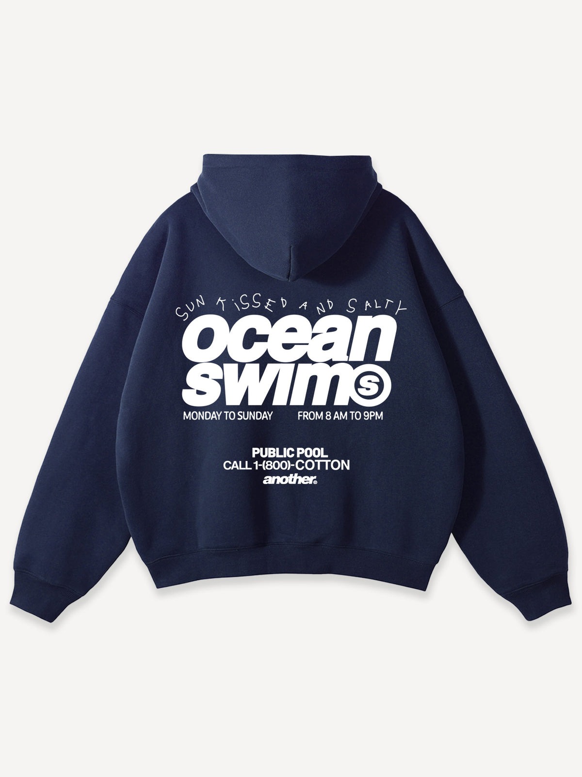 Ocean Swim Oversized Hoodie – Navy Blue