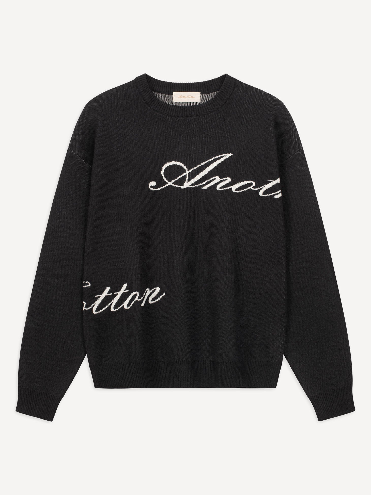 トップス Logo Cotton Knit Sweater (black) Signature Knit Sweater – AnotherCottonLab