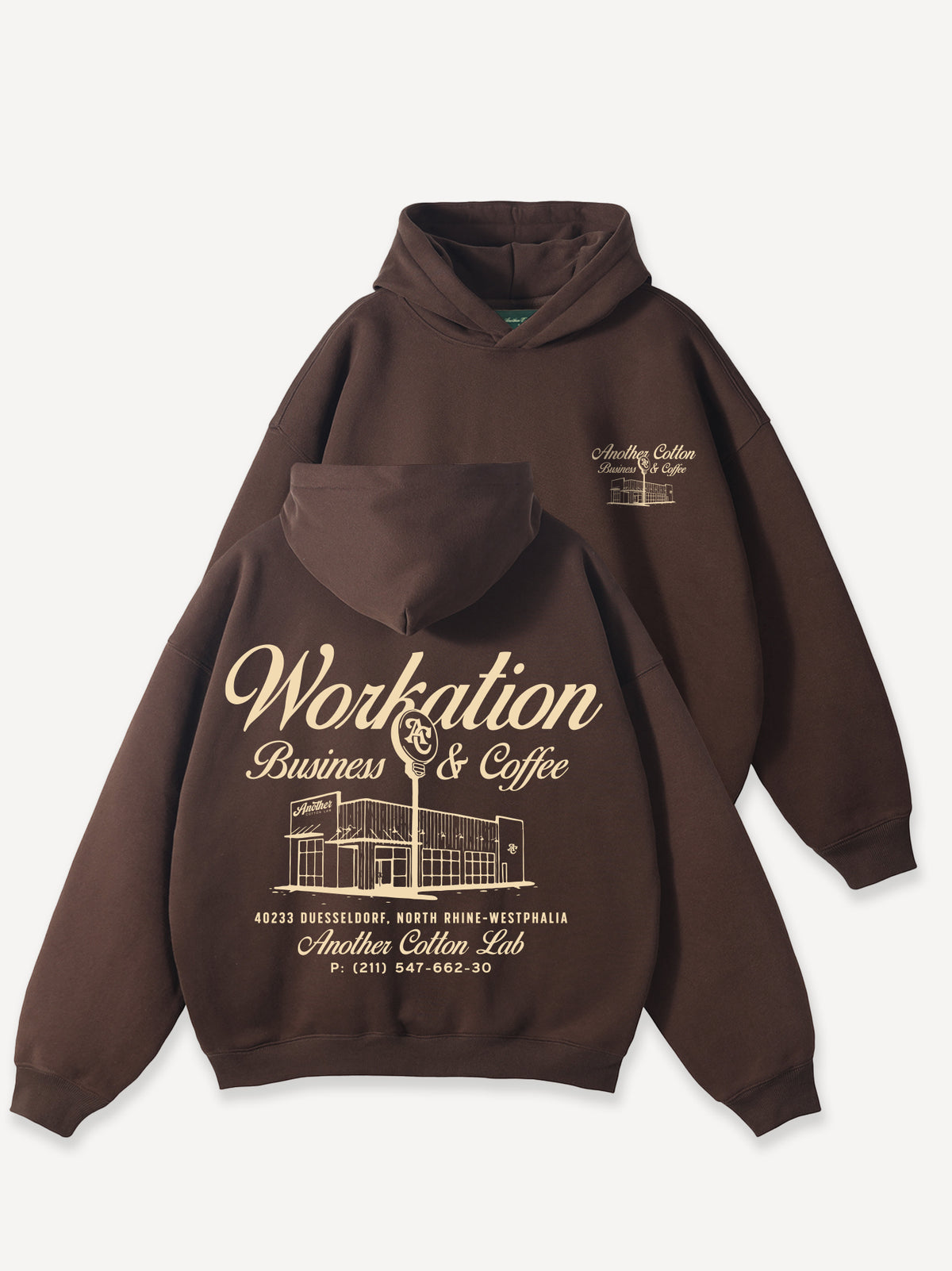 Workation Oversize Hoodie – Braun
