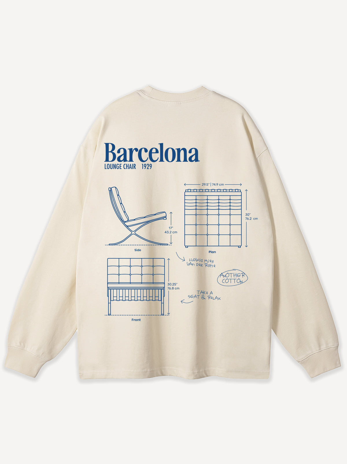 Barcelona Oversized Longsleeve – Off White